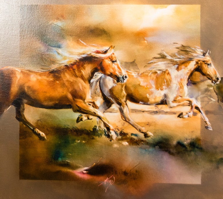 _L6A9916-Cheveaux Donnay Le bal des oiseaux , peinture cire d'abeilles